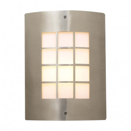 PLC Lighting 1876 SN 1-Light 40W Satin Nickel Dimmable Exterior Light Opal Acrylic Lens Turin Collection
