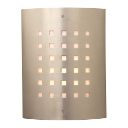 PLC Lighting 1879 SN 1-Light 40W Satin Nickel Dimmable Exterior Light Opal Acrylic Lens Figaro Collection