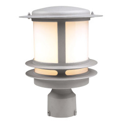 PLC Lighting 1896 1-Light 60W Dimmable Outdoor Post Light Opal Acrylic Lens Tusk Collection