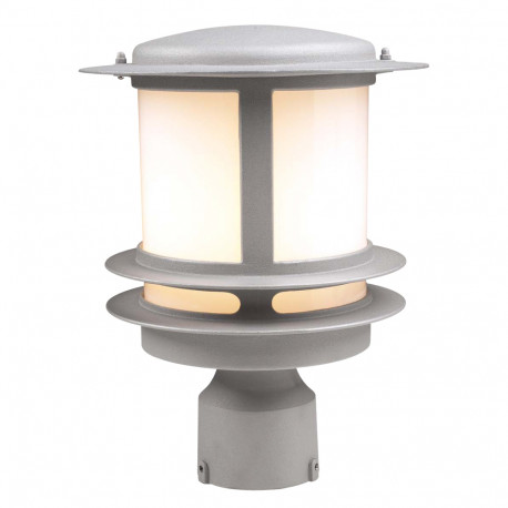 PLC Lighting 1896 1-Light 60W Dimmable Outdoor Post Light Opal Acrylic Lens Tusk Collection