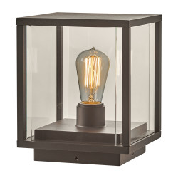 PLC Lighting 227 Bronze Dimmable Exterior Wall Light Clear Glass Dreiden Collection