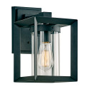  2913BK LED-Light Black Dimmable Exterior Wall Light Clear Glass Sullivan Collection
