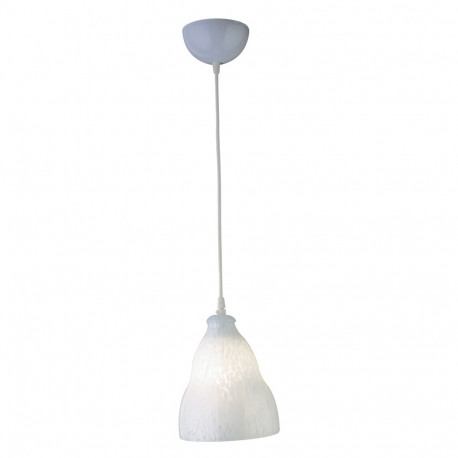 PLC Lighting 3000WH/WH 1-Light 60W White Dimmable Pendant Light, White Glass Vega-II Collection