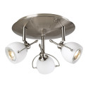 PLC Lighting 5358SN 3-Light 50W Satin Nickel Dimmable Ceiling Light, Matte Opal Glass Focus Collection