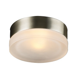 PLC Lighting 6571 SN 1-Light Satin Nickel Dimmable Wall Light, Frost Glass Metz Collection