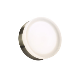 PLC Lighting 6571SNLED 1-Light Satin Nickel Dimmable LED Wall Light, Frost Glass Metz Collection