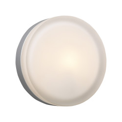 PLC Lighting 6572 1-Light Satin Nickel Dimmable Wall Light, Frost Glass Metz Collection