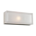PLC Lighting 6577 1-Light Satin Nickel Dimmable Wall Light, Frost Glass Praha Collection