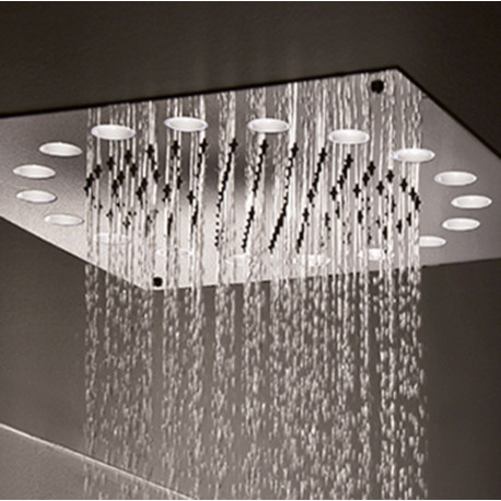 Rain Therapy SQ-PD368 13-3/8" Sq. Ceiling Surface Mount Shower Head w. 7 Color LED Light