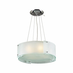 PLC Lighting 7284 PC 4-Light 60W Polished Chrome Dimmable Chandelier Light, Acid Frost Glass Logan Collection