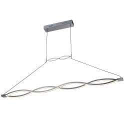 PLC Lighting 7310PC 1-Light 16W Polished Chrome Dimmable LED Pendant Light, Opal Acrylic Glass Twist Collection