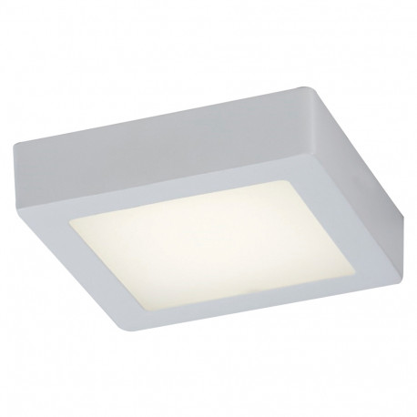 PLC Lighting 7412WH 1 Single Light 18.5W White Dimmable LED Ceiling Light, Matte Opal Acrylic Glass Rubix Collection