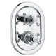 Rain Therapy OM-30J7 In Wall Thermostatic 3/4" Valve With 2 Way Diverter + Share Port, Oval Plate
