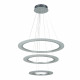 PLC Lighting 14842AL 1 Three ring LED Ceiling Pendant Light From The Halo Collection, Finish-Aluminum