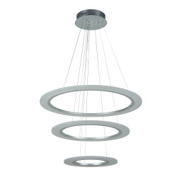 PLC Lighting 14842AL 1 Three ring LED Ceiling Pendant Light From The Halo Collection, Finish-Aluminum