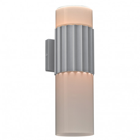 PLC Lighting 31742SL 2-Light Outdoor Fixture Wallyx Collection, Finish-Silver