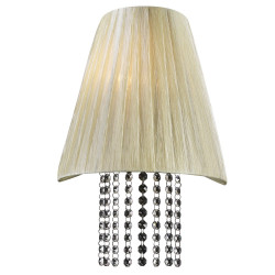 PLC Lighting 73028 BEIGE 1-Light Wall Sconce Biege Silk Shade Angelina Collection, Finish-Beige