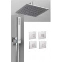  NO-430NVW 15-3/4"- 40 CM Square Shower Head / 4 Body Jets Mount