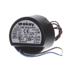 Ekey 100204 PS OM 230 VAC/12 VDC/2 A Power Supply outlet Mounted