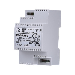 Ekey 100205 PS DRM 230 VAC/12 VDC/2 A, Power Supply for DIN-Rail Mounting