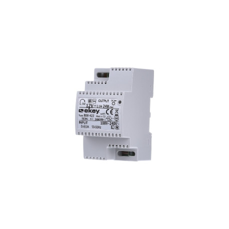 Ekey 100205 PS DRM 230 VAC/12 VDC/2 A, Power Supply for DIN-Rail Mounting