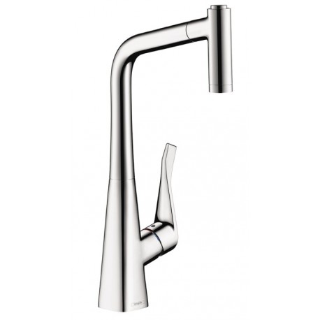 Hansgrohe 14820001 Metris 2-Spray HighArc Kitchen Faucet, Pull-Out