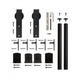 Custom Service Hardware QG.1310.EHK.08-6S Hook Black Rolling Door Hardware Kit