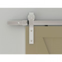 Custom Service Hardware NT.1400.09W.04 Hook Strap Chrome Rolling Barn Door Hardware Kit with 2-3/4 in. Wheel