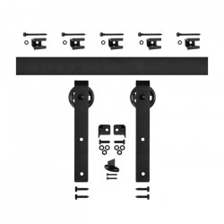 Custom Service Hardware QG.FR1300.HK3.08 Quiet Glide Flat Rail Hook Strap Kit w/3" Roller, Black