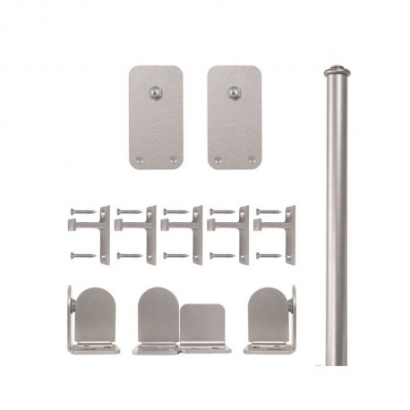 Custom Service Hardware QG.1300.BR.02-NR Basic Rectangle Hardware Short Bracket Kit Satin Nickel(No Rail)
