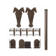 Custom Service Hardware QG.1300.DH.07-NR Double Horse Hardware Short Bracket Kit Black