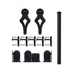 Custom Service Hardware QG.1310.PL.08-NR Palm-Leis Hardware Short Bracket Kit Black