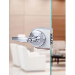 Accurate Lock & Hardware G-CYL Series Glass Patch, Cylindrical Lock, 2-3/4" Backset, 1/2" Door