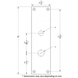 Accurate Lock & Hardware 1E-ADAD Dummy Escutcheon Plate w/ 7200ADA Thumb Turn