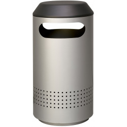Peter Pepper TMR2040S Timo Round - Side Opening Trash And Recycling Receptacle 28 Gallon