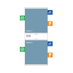 Peter Pepper DP Icon Healthcare Alert Dual Occupancy Sign W/ 8 Icon Tabs per patient