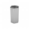  10027W32H-SS-MKT-HR HexBin Trash and Recycling Receptacle - Aluminum Metallic