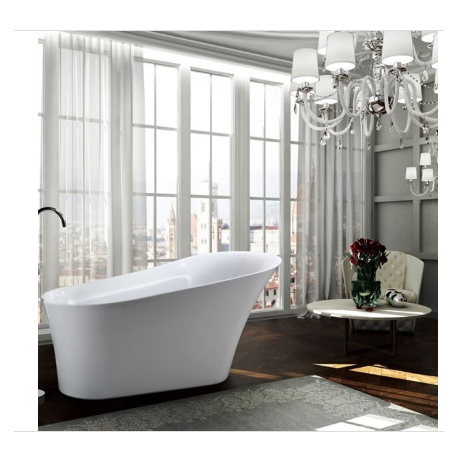 Bellaterra BA6519 Arezzo 67 inch Freestanding Bathtub in Glossy White
