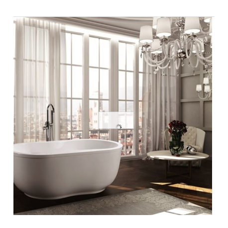 Bellaterra BA6811 Brescia 65 inch Freestanding Bathtub in Glossy White