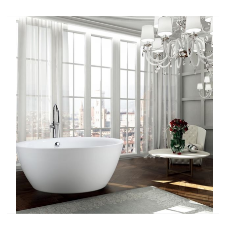 Bellaterra BA6832 Pescara 59 inch Freestanding Bathtub in Glossy White