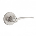 Kwikset 730KTL Privacy Katara Lever with Six Way Adjustable Latch, Standard Round Corner Strike, Satin Nickel