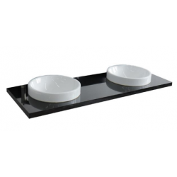 Bellaterra 430003-61D 61" Black Galaxy Countertop And Double Round Sink