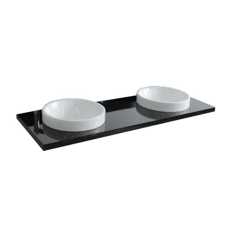 Bellaterra 430003-61D 61" Black Galaxy Countertop And Double Round Sink