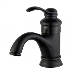 Bellaterra 10118A1-NB-W Barcelona Single Handle Bathroom Vanity Faucet in New Black