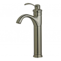 Bellaterra 10118A2-BN-W Madrid Single Hole Single Handle Bathroom Faucet with Overflow Drain in Brushed Nickel