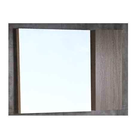 Bellaterra 500821 Wood Framed Mirror With Cabinet, Finish- Gray Brownish Oak