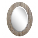 Bellaterra 80820 24" Oval Wood Grain Frame Mirror