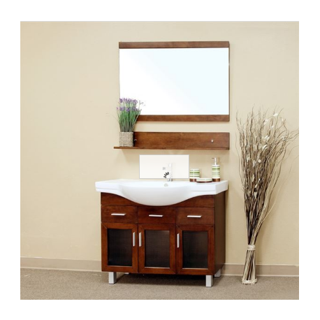 Bellaterra 203139 39.8 In Single Sink Vanity-Wood-Walnut