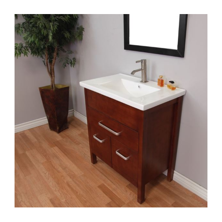 Bellaterra 203151B 29.9 in Single Sink Vanity-Wood, Finish-Walnut