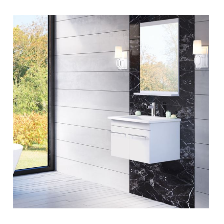 Bellaterra 203172-WH 24.4 In Single Wall Mount Style Sink Vanity-Wood, Finish-White